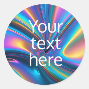 Custom luminous, change text /photo Party y2k Classic Round Sticker