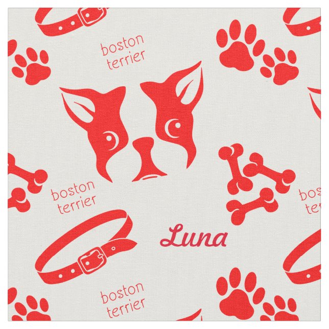 Custom Luna Terrier in Red Fabric (Close Up)