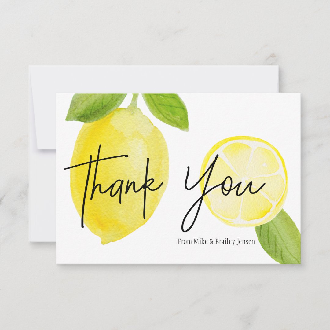 Custom Luscious Lemon Thank You Card | Zazzle