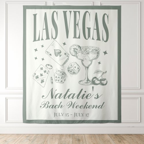 Custom Luxe Las Vegas Bachelorette Party Banner Tapestry