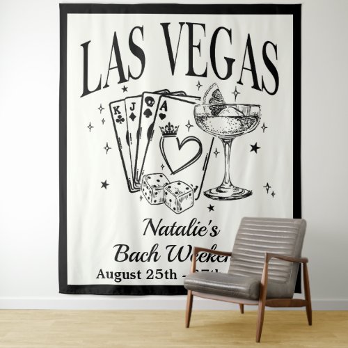 Custom Luxe Las Vegas Bachelorette Party Banner Tapestry