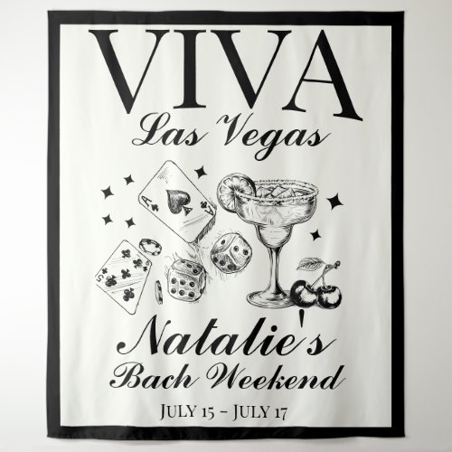 Custom Luxe Las Vegas Bachelorette Party Banner Tapestry