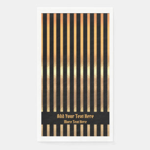 Custom Luxury Black And Gold Stripes Paper Guest Towels