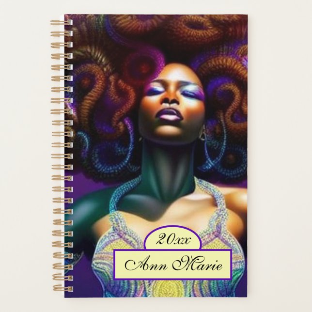Custom Luxury Black Woman Planner (Front)