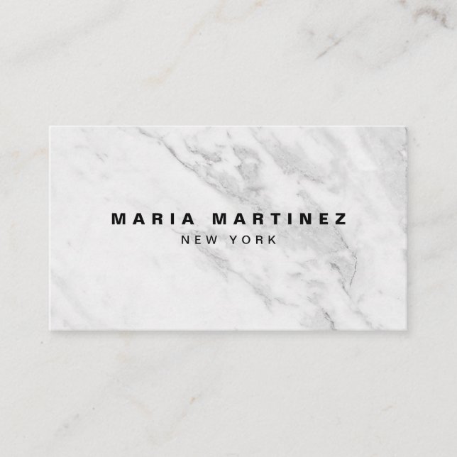 Custom Luxury Boutique Gray Marble Business Card (Front)