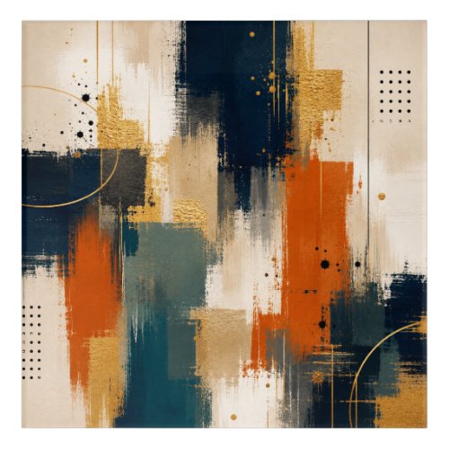Custom Luxury Gold Navy Abstract Modern Acrylic Print
