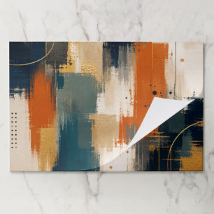 Custom Luxury Gold Navy Abstract Modern Art Large Paper Pad