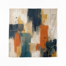 Custom Luxury Gold Navy Abstract Modern Art