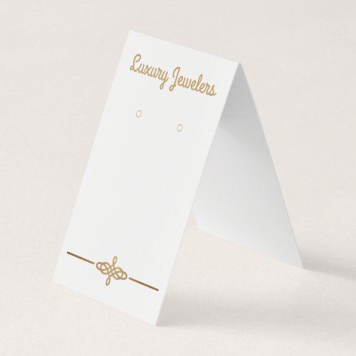 Custom Luxury Gold White Earring Display Cards