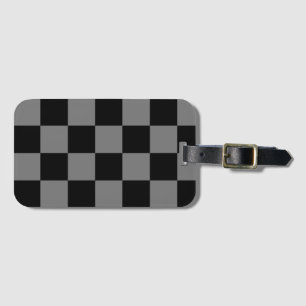 Custom Luxury Gray/Black Checkered Luggage Tag