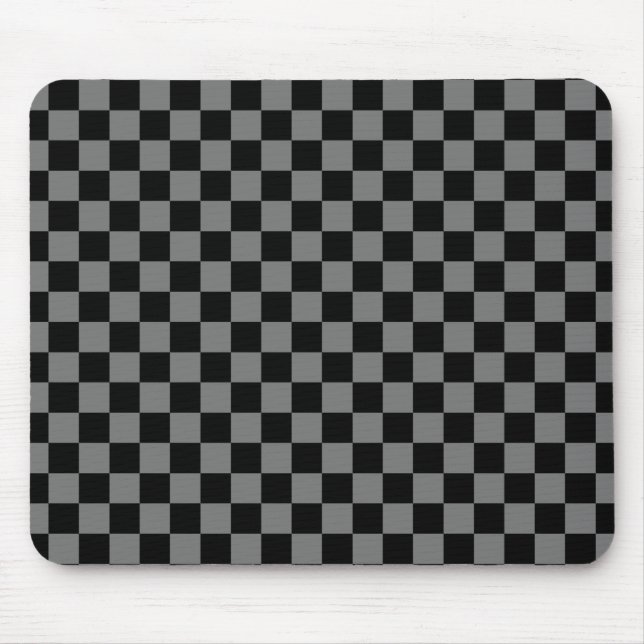 Custom Luxury Gray/Black Checkered Mouse Pad (Front)