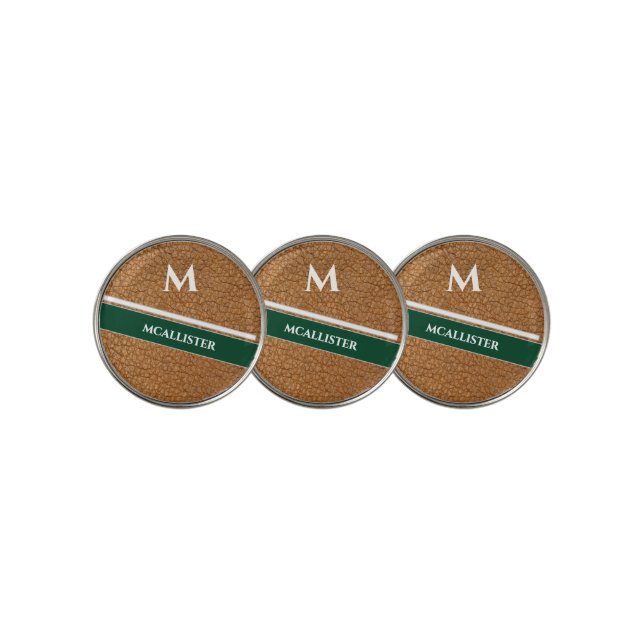 Custom Luxury Leather Pattern Golf Ball Marker (3 Up)