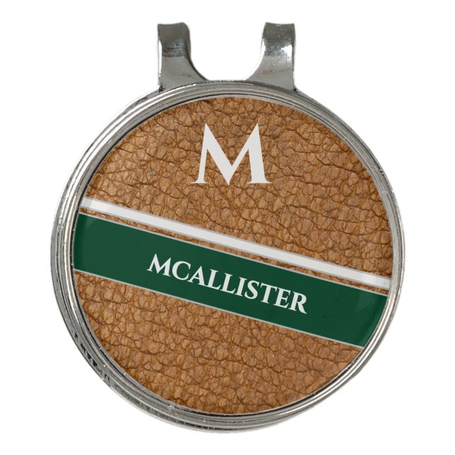 Custom Luxury Leather Pattern Golf Hat Clip (Front)