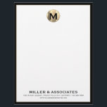 Custom Luxury Monogram Business Letterhead<br><div class="desc">Make your business communications stand out with our custom luxury monogram business letterhead stationery. Featuring a brushed gold initial logo and your company name,  this design is sure to impress. With high-quality paper and a professional layout,  you can create a memorable impression with every letter.</div>