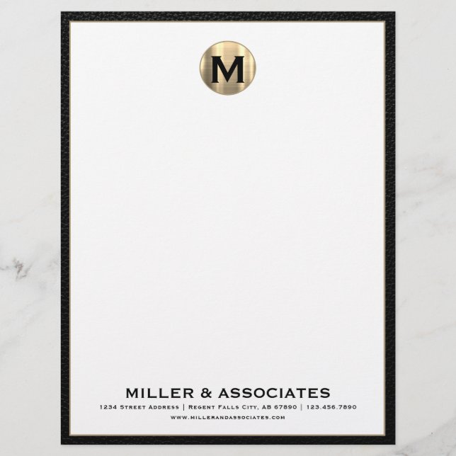 Custom Luxury Monogram Business Letterhead (Front)