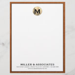Custom Luxury Monogram Business Letterhead<br><div class="desc">Make your business communications stand out with our custom luxury monogram business letterhead stationery. Featuring a brushed gold initial logo and your company name,  this design is sure to impress. With high-quality paper and a professional layout,  you can create a memorable impression with every letter.</div>