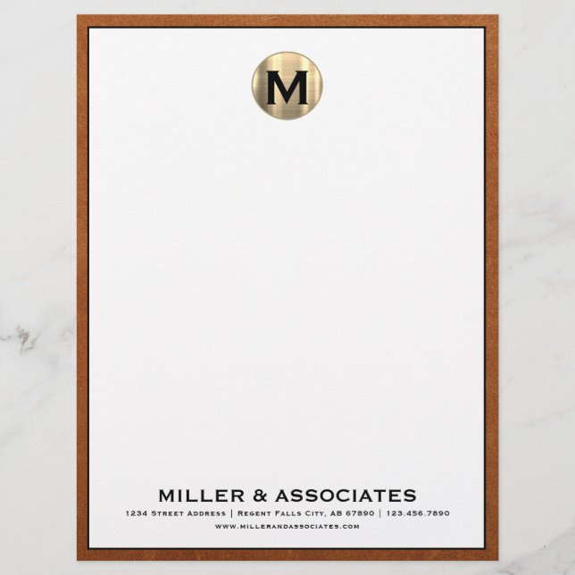 Custom Luxury Monogram Business Letterhead (Front)