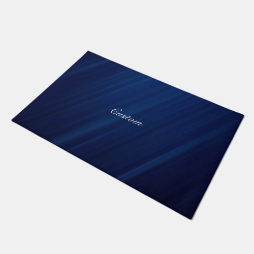 Custom Luxury Navy Blue Abstract Doormat