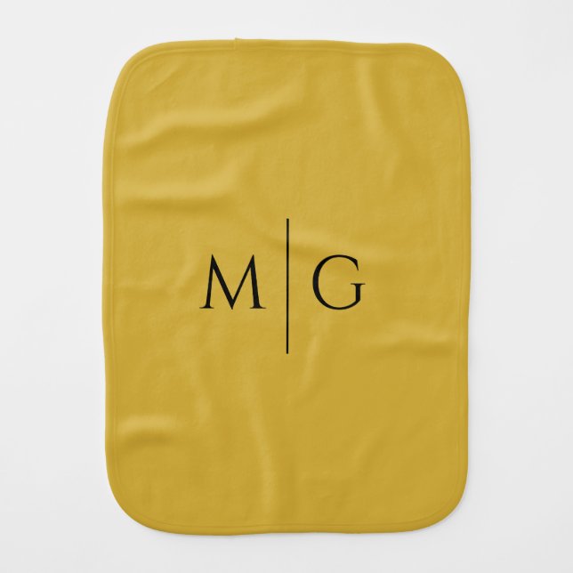 Custom M Gold Baby Burp Cloth for Everyday Use (Front)