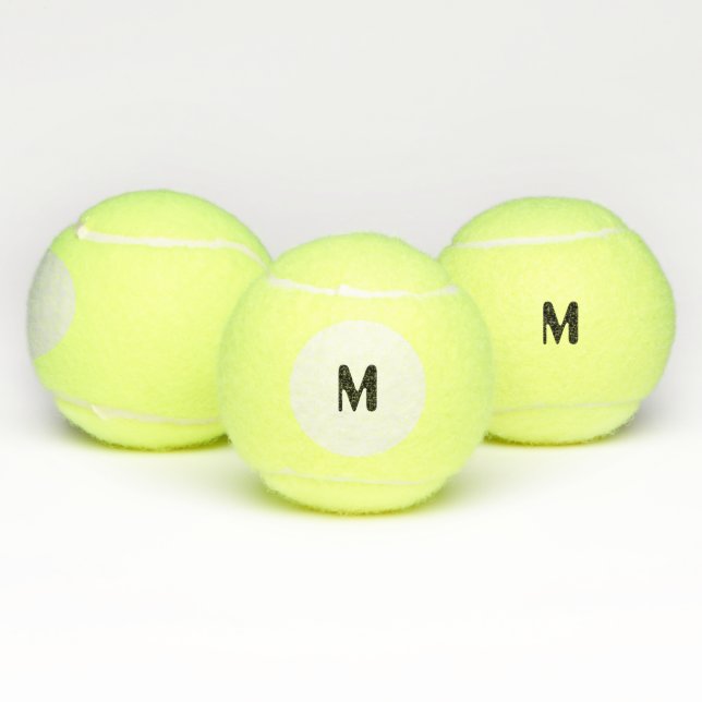Custom M Monogram Initial Generic Unbranded Game Tennis Balls (Multi)