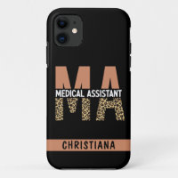 Custom MA Medical Assistant Leopard Print