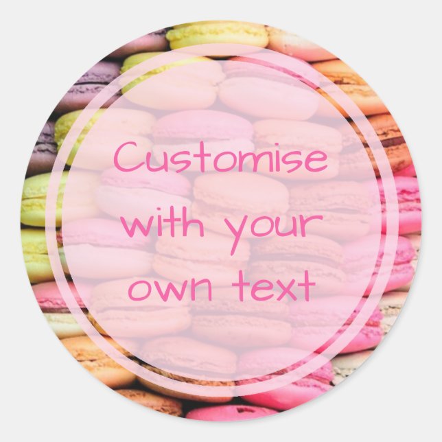 Custom Macaroons Classic Round Sticker (Front)