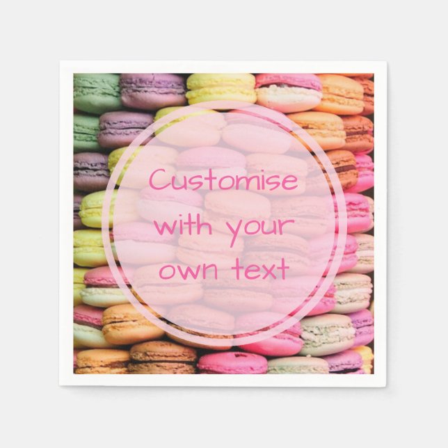 Custom Macaroons Paper Napkins (Front)