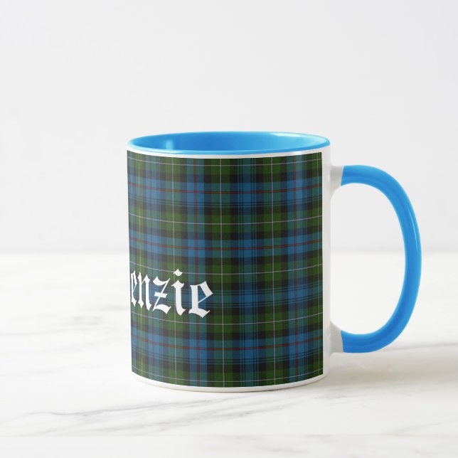 Custom MacKenzie Scottish Clan Tartan Plaid Mug (Right)