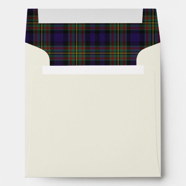 Custom MacLellan Plaid Lined Invitation Envelope (Back (Bottom))