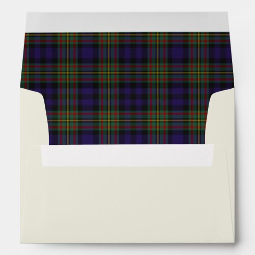 Custom MacLellan Plaid Lined Wedding Envelope