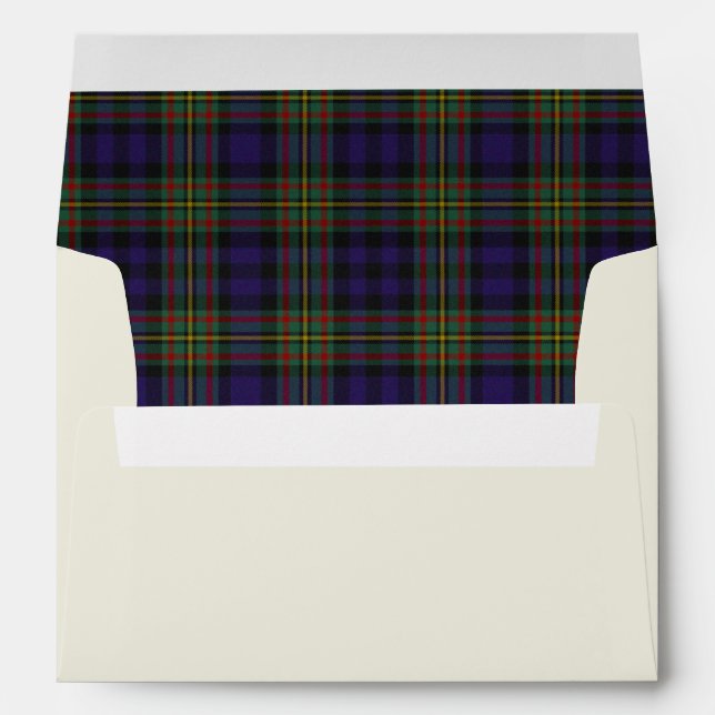 Custom MacLellan Plaid Lined Wedding Envelope (Back (Bottom))