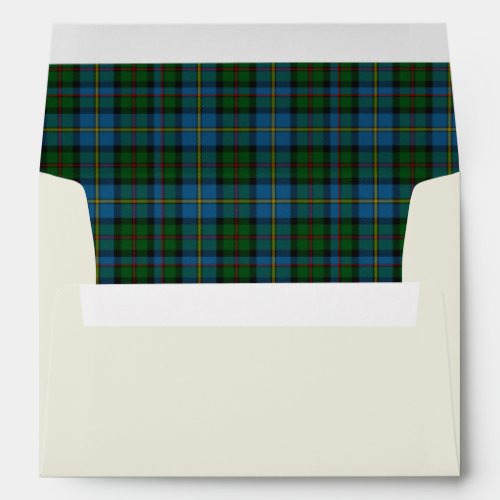 Custom MacLeod Plaid Lined Wedding Envelope