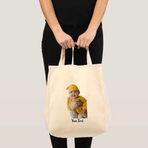 Custom Made _ Add Photo and Text Tote Bag