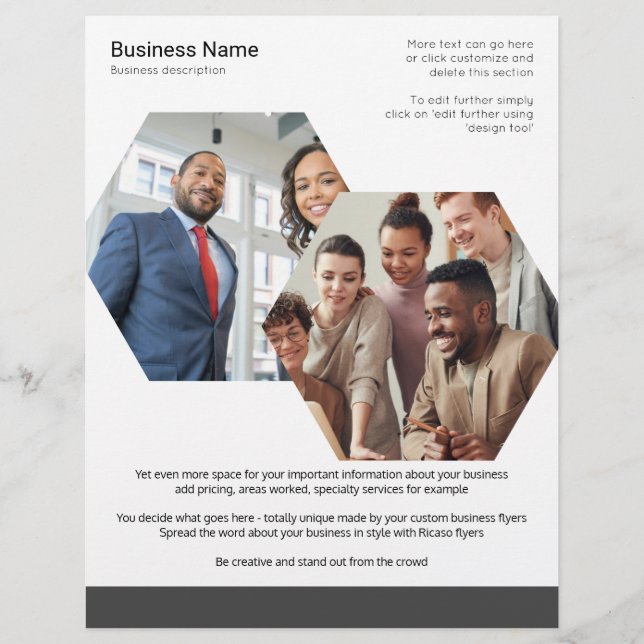 Custom Made Business Themed Two Photo Flyer (Front)