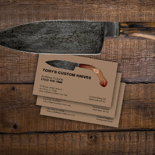 Custom Made Cutlery and Knives Business Card
