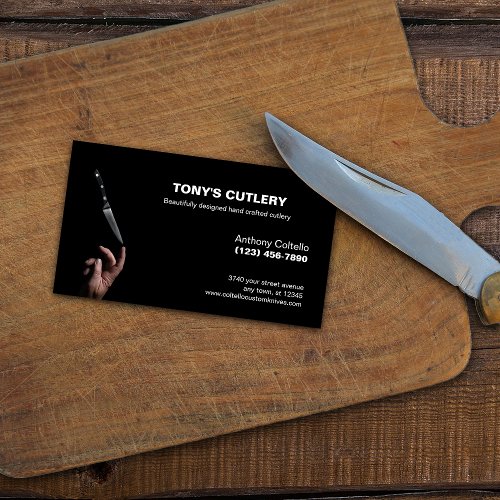 Custom Made Cutlery and Knives Business Card