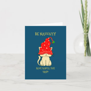 Custom Made Funny Festive Cat Christmas Holiday Card
