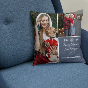 Custom Made Holiday Fun Photo Gift Merry Christmas Throw Pillow