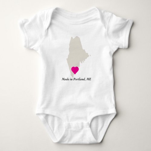 Custom Made In Maine State Love Baby Tee