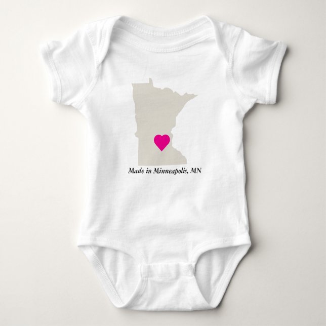 Custom Made In Minnesota State Love Baby Tee (Front)