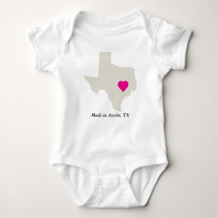 Custom Made In Texas State Love Baby Tee