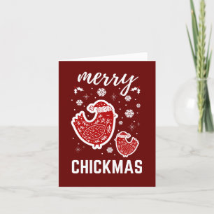 Custom Made Merry Chickmas Funny Vintage Christmas Holiday Card