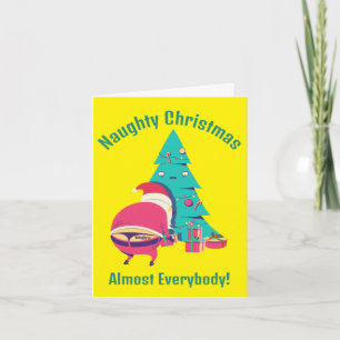 Custom Made Naughty Christmas Funny Santa  Holiday Card
