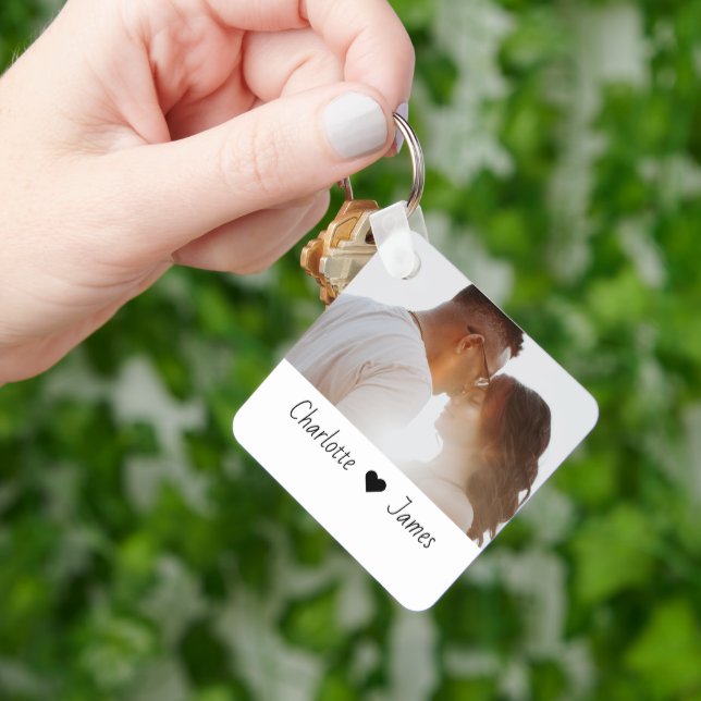 Custom Made Photo And Text Personalized Keychain (Hand)