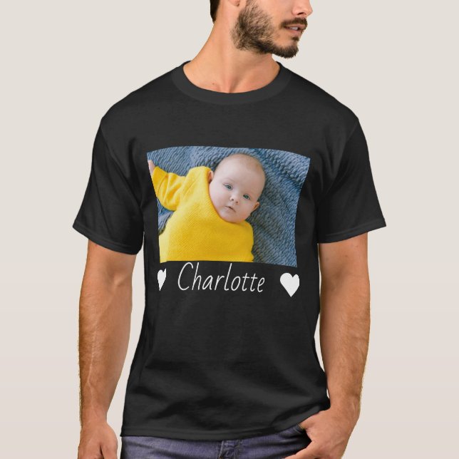 Custom Made Photo And Text Personalized T-Shirt (Front)