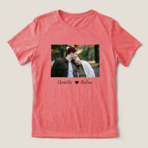 Custom Made Photo And Text Personalized T-Shirt Tri-Blend Shirt
