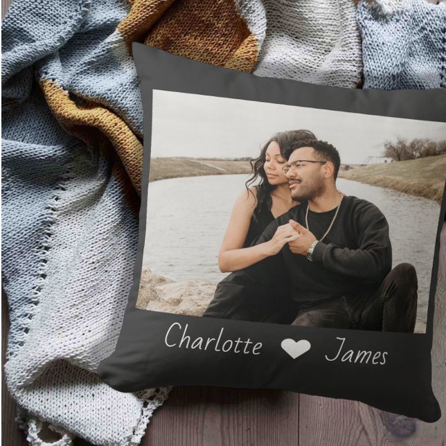 Custom Made Photo And Text Personalized Throw Pillow (Creator Uploaded)