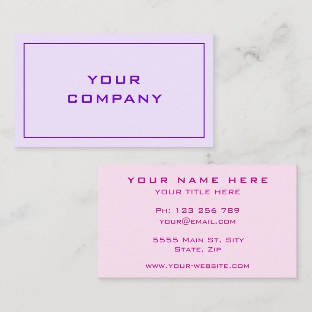 Custom Made Promotional Business Card Template (Front/Back)
