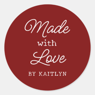 Custom Made with Love Classic Round Sticker