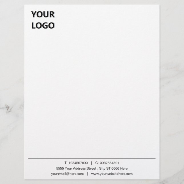 Custom Made Your Business Letterhead Template (Front)